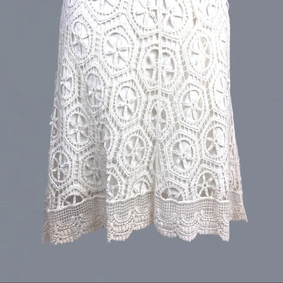 White Lace A-line Skirt - Picture 3 of 6